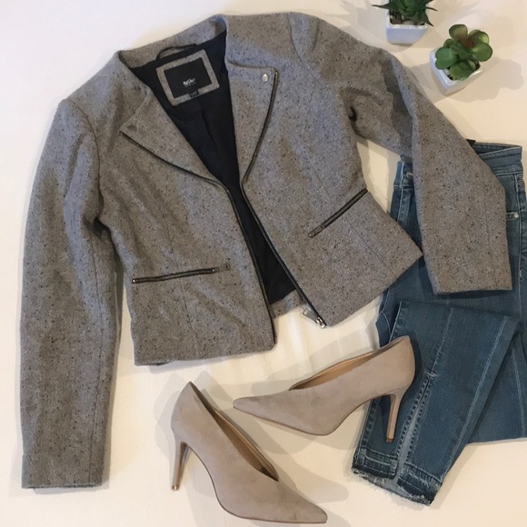 Tweed Moto Jacket 90’s Blazer - Picture 1 of 4